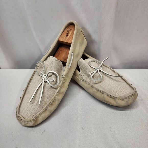 UGG Australia Everton Rivera Emboss White Suede Boat Shoe Loafers Men's US 14 - Picture 9 of 9